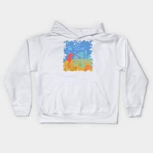 Seabed Underwater Scene Fish Seahorse Coral Kids Hoodie